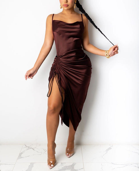 Fashion Sexy Halter Lace-up Pleated Dress