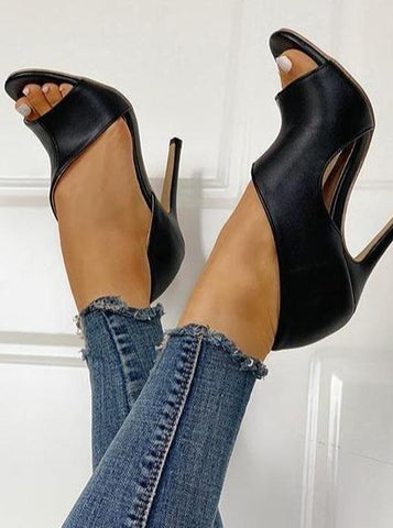 Open Toe Sexy Snake Print Buckle Stiletto Sandals