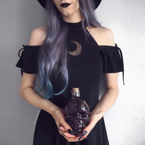 Hollow Perspective Crescent Lace Dress