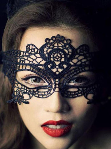 Black Lace Half Face Eye Gauze