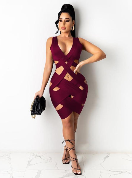 Slim Sexy Woven Short Dress