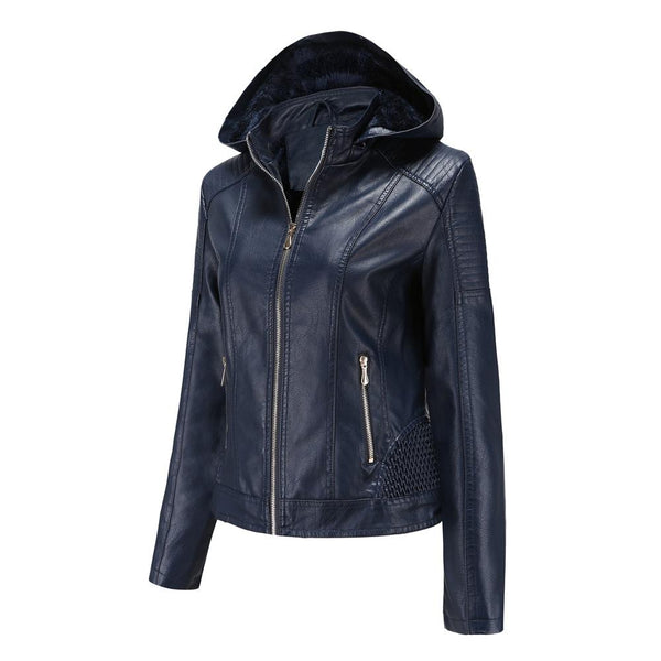 women's detachable hooded fur jacket