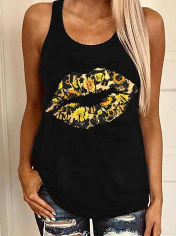 Sunflower Lip Print Camisole