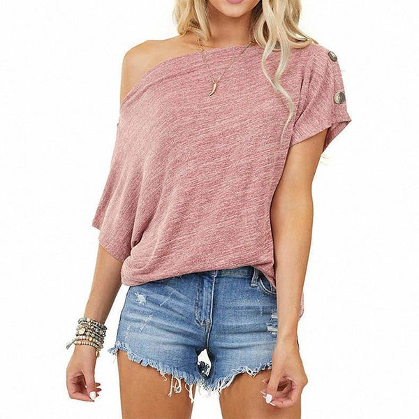 Short-sleeved One-neck Loose Bottoming Shirt