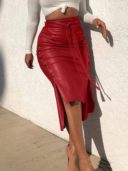 Split Slim Mid-length Half-length Skirt