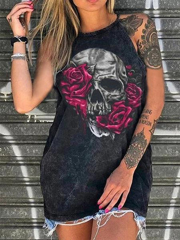 Printed Sleeveless Cotton Mid-length Top