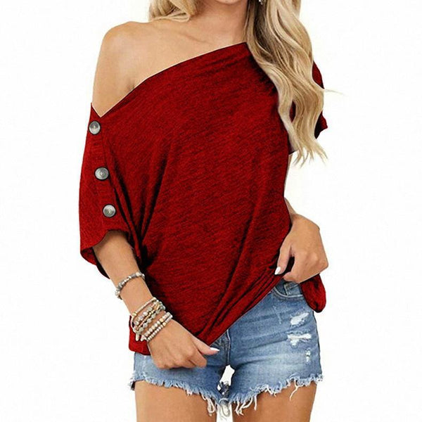 Short-sleeved One-neck Loose Bottoming Shirt