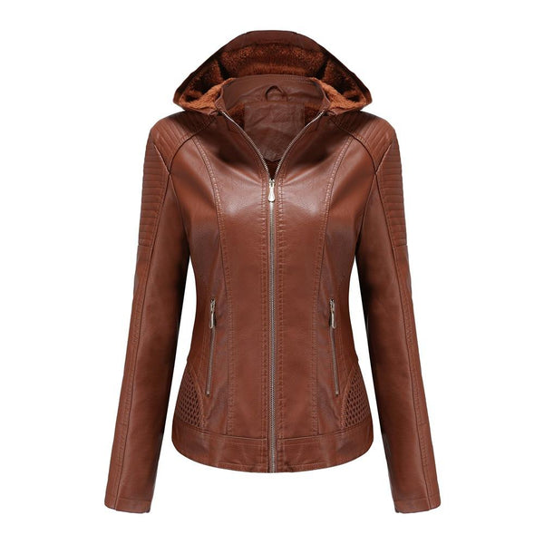 women's detachable hooded fur jacket