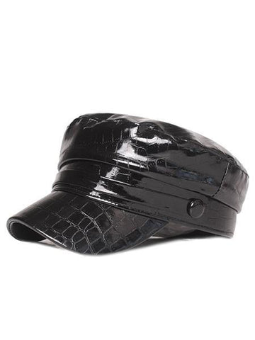 Leather Flat Cap