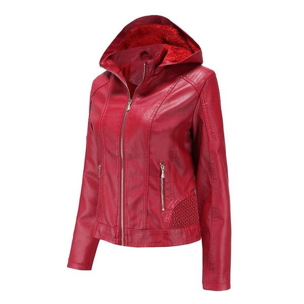 women's detachable hooded fur jacket