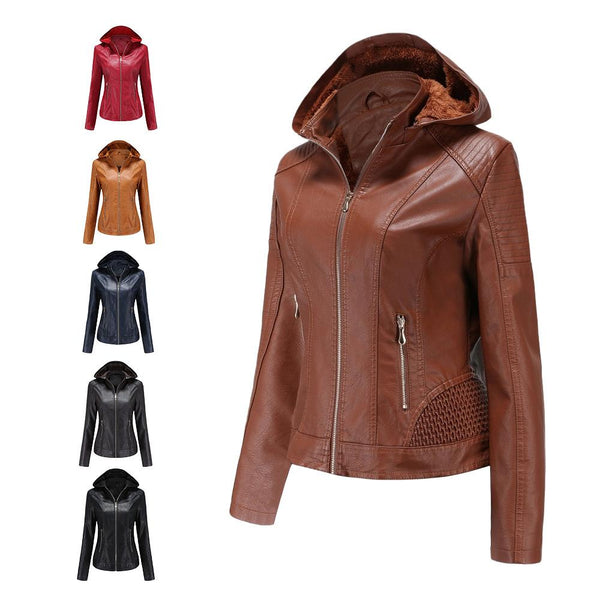 women's detachable hooded fur jacket