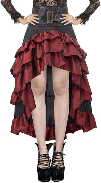 Long Irregular Ruffle High Waist Cake Skirt