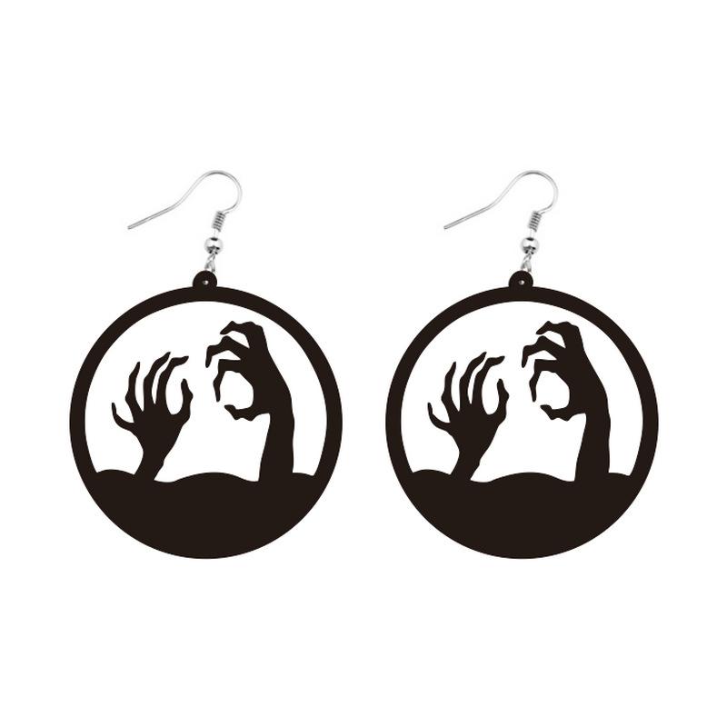 Dark Halloween Witch Skull Earrings