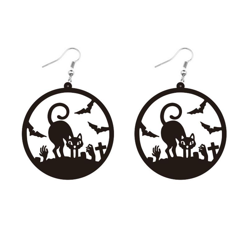 Dark Halloween Witch Skull Earrings
