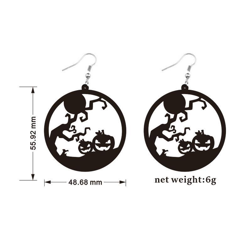 Dark Halloween Witch Skull Earrings