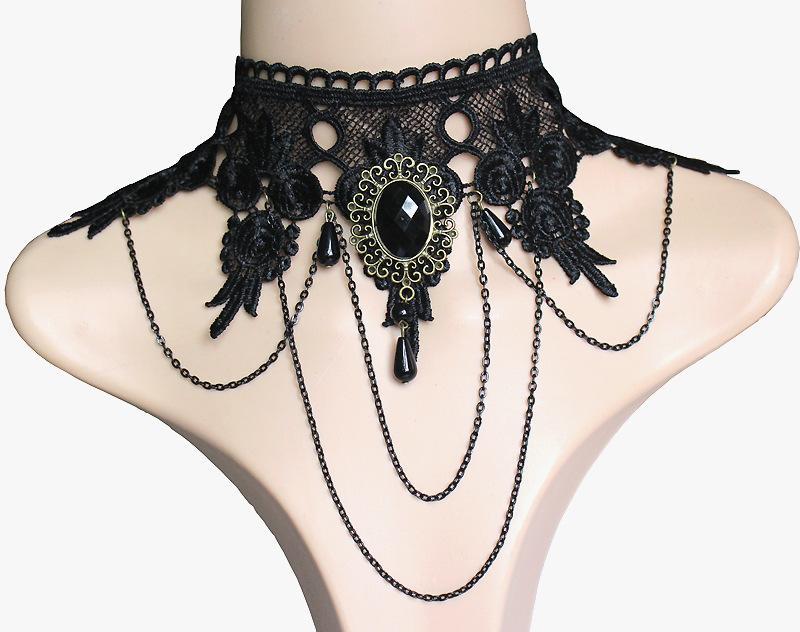 Black Lace Necklace