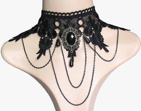 Black Lace Necklace