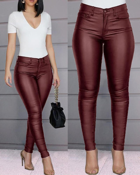 Mid-waist Casual Sexy Skinny Pants