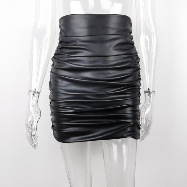 Sexy Short Leather Skirt